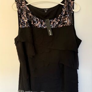 Apt. 9 Black Sequin Embellished Blouse